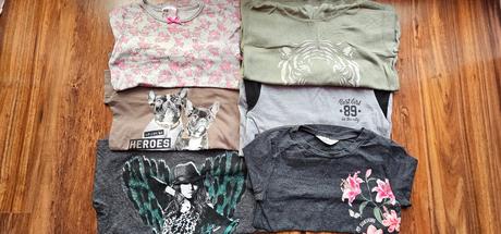 Tričká dlhý rukáv pre dievčatko, 8-10 rokov, h&m,134