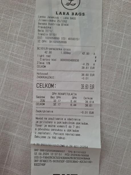 Dámska peňaženka, lara bags