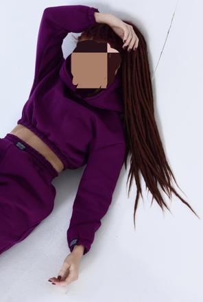 Fialova crop mikina rachellkka, m