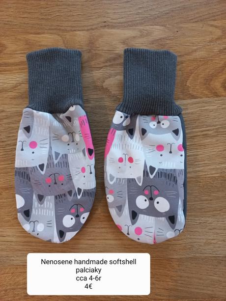 Nenosene softshell handmade palciaky, 4-6r, 116