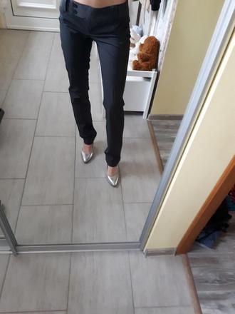 Elegantné šedé nohavice, 38