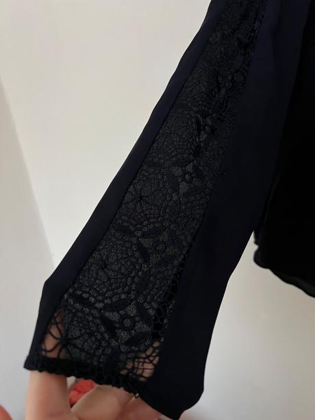 Zara tmavomodra boho tunika tricko dlhy rukav  s c, zara,m