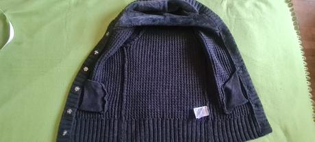 Pletená vestička s kapucou, fishbone,146