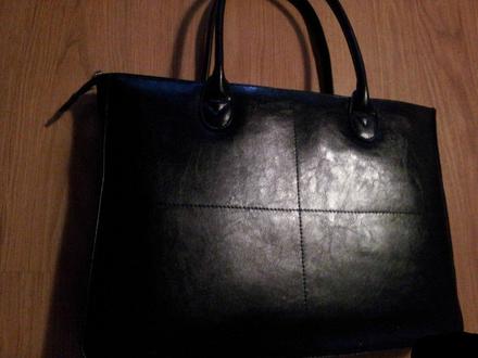 Luxusná kožená čierna veľká kabelka,