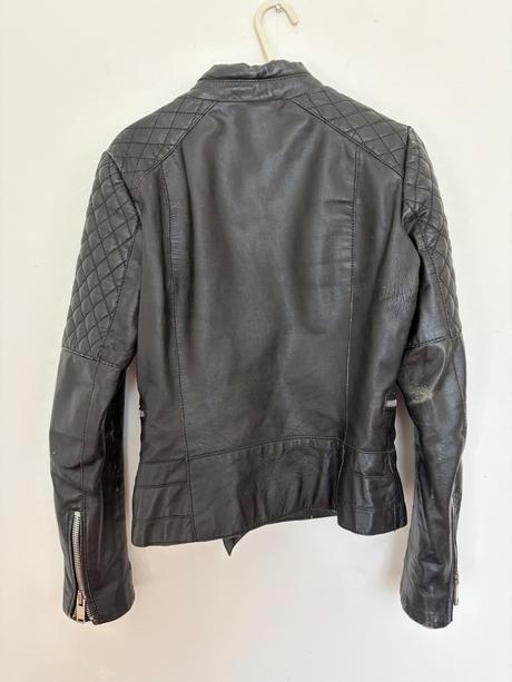 Mango kozena bunda s prava koza ovcia , leather ja, mango,s