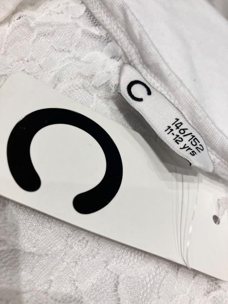 Dievčenské biele tričko s krajkou cubus (146-152), cubus,146 / 152