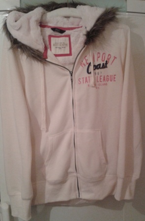 Mikina biela s kapucou, velkost 38 -m, cherokee,m