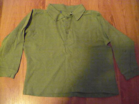 Zelené tričko s dlhým rukávom, 98