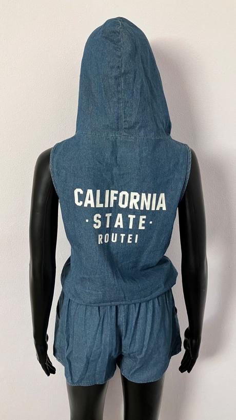 Rifľový letný overal s nápisom a kapucňou (34), gate,xs