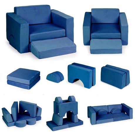 Kreatívna detská pohovka z mäkkých vankúšov, 