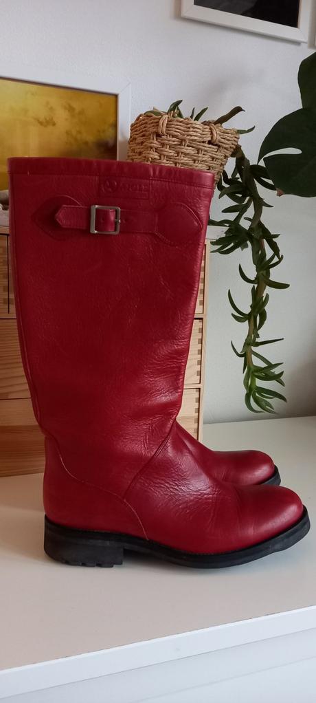Kožené červené čižmy aigle 38, aigle,38