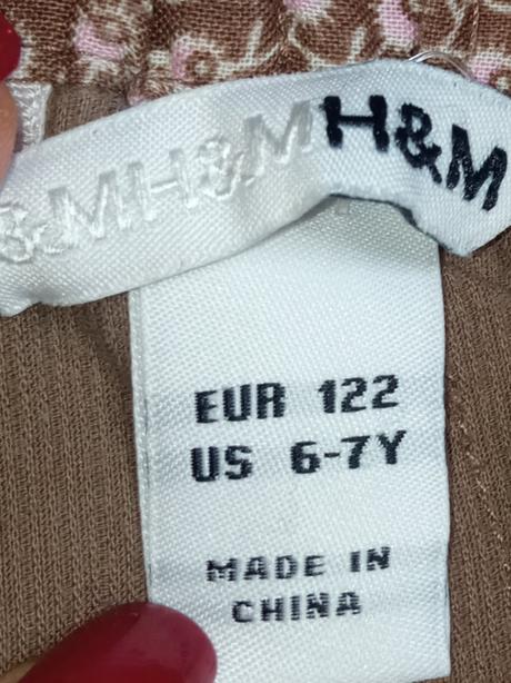 Dievčenská menčestrová sukňa s kvetmi (6-7 r.), h&m,122