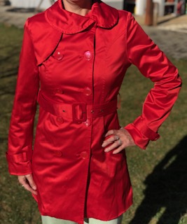 Dámsky červený plášť - jarnik, orsay,s