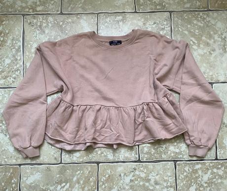 Béžová mikina s volánom bershka, bershka,s