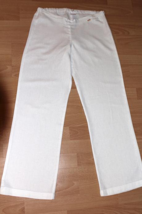Tehotenské biele ľanové nohavice, zn. complicité, s