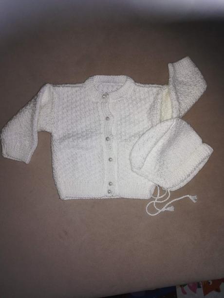 Pletený svetrík a čiapočka - handmade - v.56-62, 56