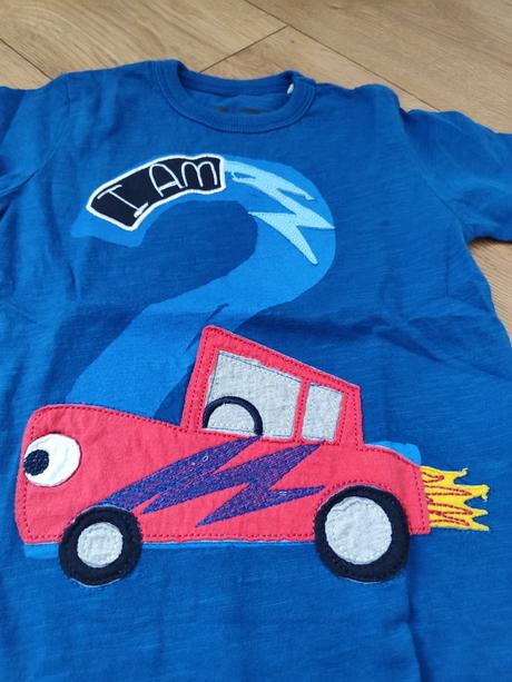 Tričko s dvojkou a autom, next,98