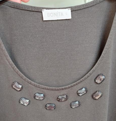 Kahki top s kamienkovou aplikáciou (veľ. 36/s), s