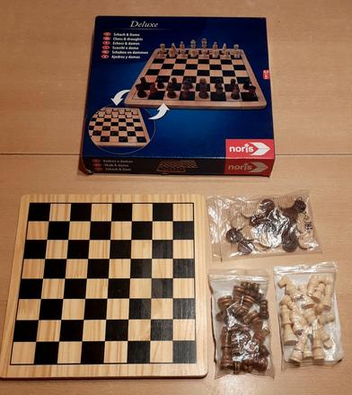 Predám drevené šachy + dáma   deluxe, 