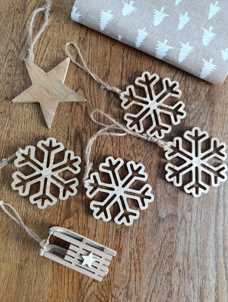 Drevené ozdoby na stromček 6ks, 