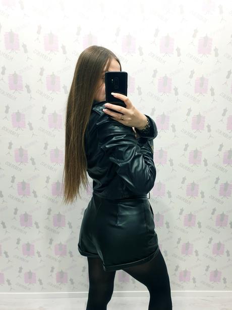 Krásne koženkové krátke sáčko, s