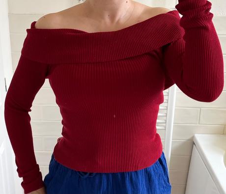 Tmavočervené tričko/svetrík, h&m, s/36, h&m,s