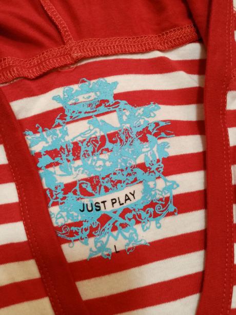 Tričko červeny pasik, just play,xs