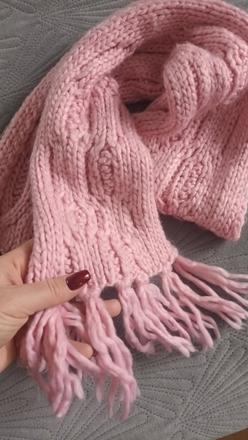 Ružový teplý šál, h&m