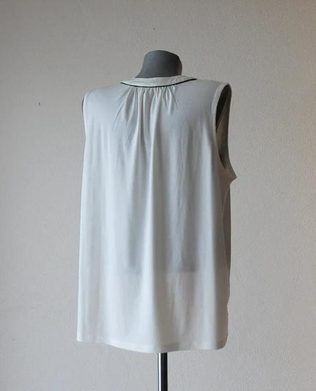 Elegantná biela blúzka h&m s čiernym lemovaním, h&m,l