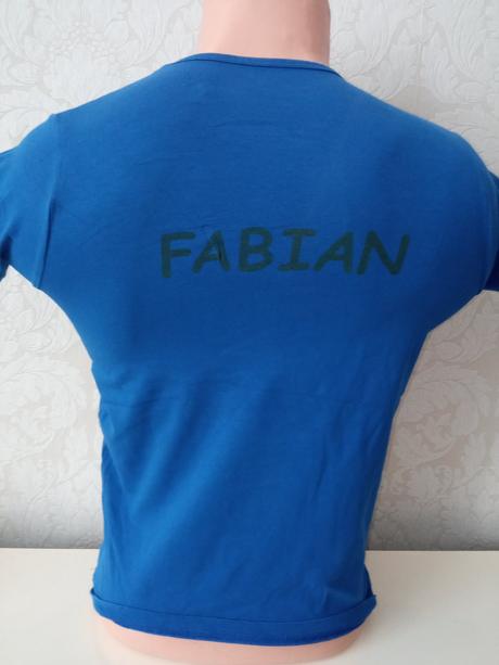Kráľovskomodré tričko s nápisom fabian (158-164), 158