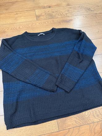 Tmavomodrý pletený sveter s jemným leskom, pepco,m