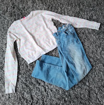 Rifle + mikina 146/152, takko,146