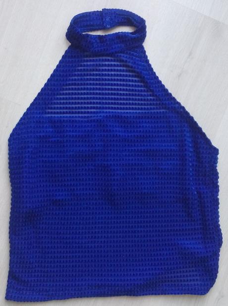 Kráľovskomodrý top okolo krku, xs