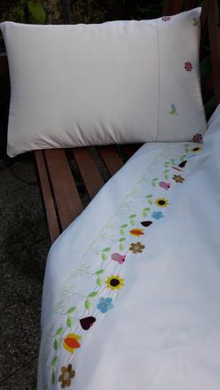 Vyšívané obliečky do postieľky, šírka (cm): 90,dĺžka (cm): 120