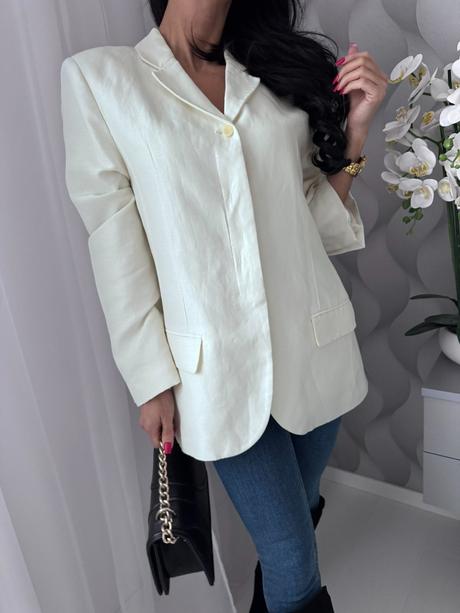 H&m - sako z ľanovej zmesi, h&m,s