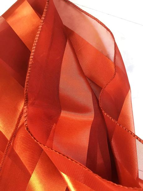 Luxusná saténovo-šifónová šatka okolo krku, xl