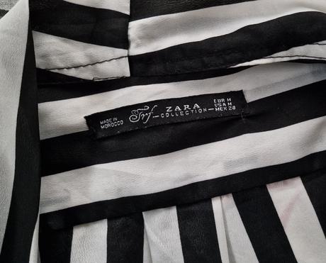 Pásikavá čiernobiela blúzka zara, zara,s