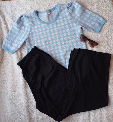 Krásne vzdušné široké letné nohavice, bershka,l