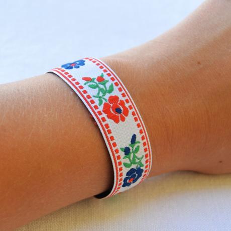 Folklórny, ľudový náramok, vyšívaný, unisex, 