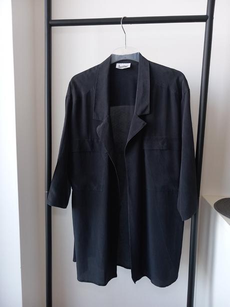 Čierny hodvábny prehoz / kardigán, 