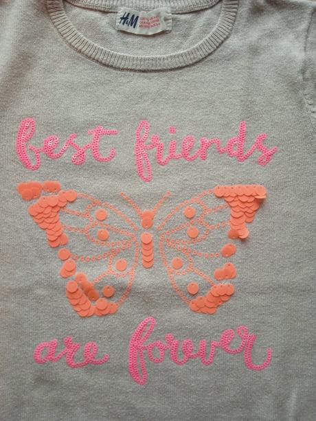 Bežový pulóver zn.h&m s aplikáciou, veľ.116, h&m,116