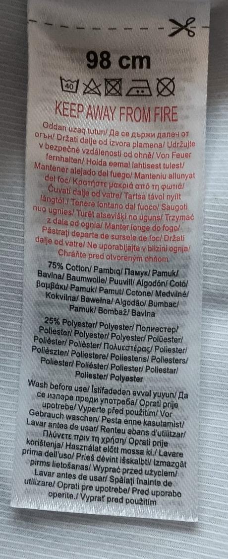 Biela košeľa, pepco,98