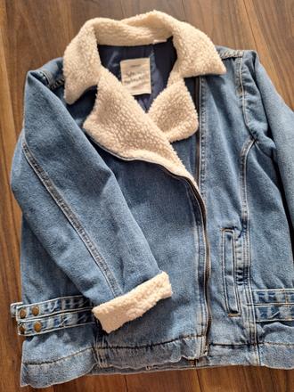 Vyteplená bunda riflová zara, zara,128