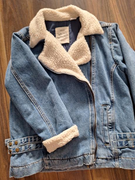Vyteplená bunda riflová zara, zara,128