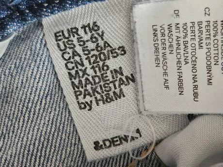 Kraťasy denim, h&m,116