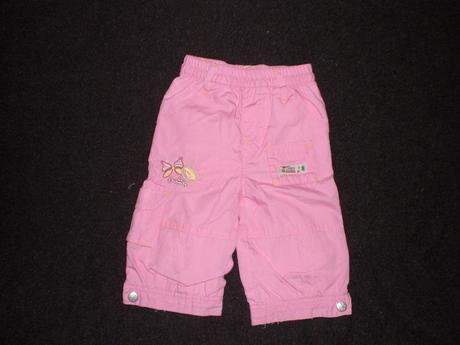 Ružové prechodné nohavice 68 s motýlikmi ako nové, 68