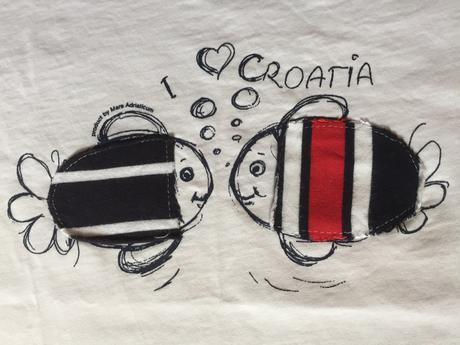 Biele tričko s rybami z chorvátska, 116