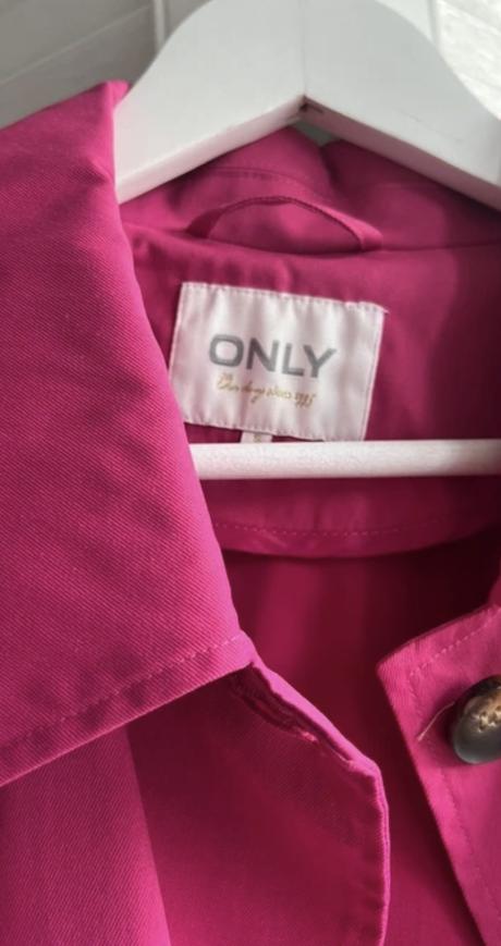 Ružový trenčkot only vel s dlhý, only,s