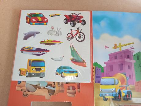 Construction vehicles - stencil activity book, 