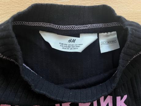 Krátke tričko blackpink - veľ.170, h&m,170